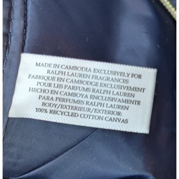 Ralph Lauren Duffle Bag Large Navy Canvas Embroidered Logo Weekend Travel NEW - Picture 11 of 12